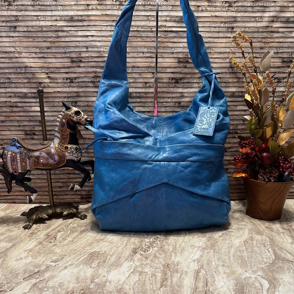 EUC Bright Blue Oasis Leather Satchel